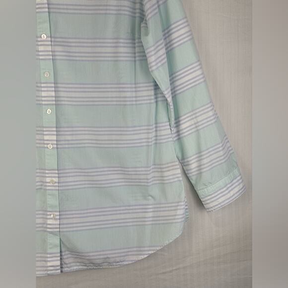 L.L. Bean Classic Cotton Stripped Button Down Shirt Women’s Size Large Preppy - Picture 3 of 10